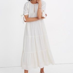 Madewell Tie-sleeve Swiss Dot Dress